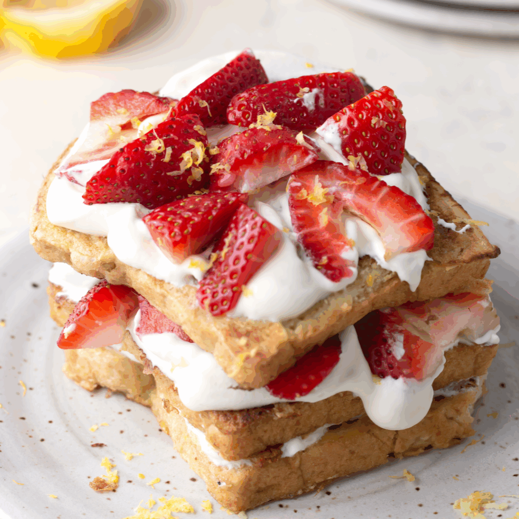 french toast stacked on plate