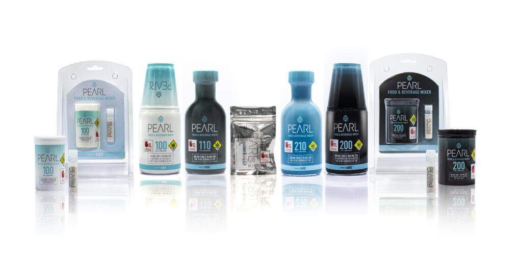 Pearl products displayed on white background.
