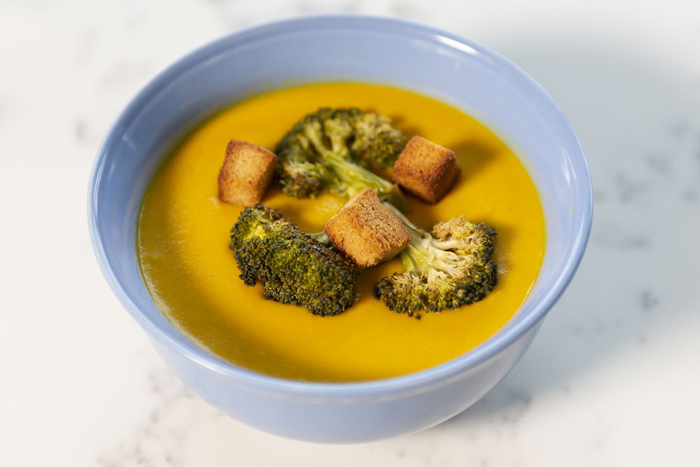 bowl of carrot ginger soup